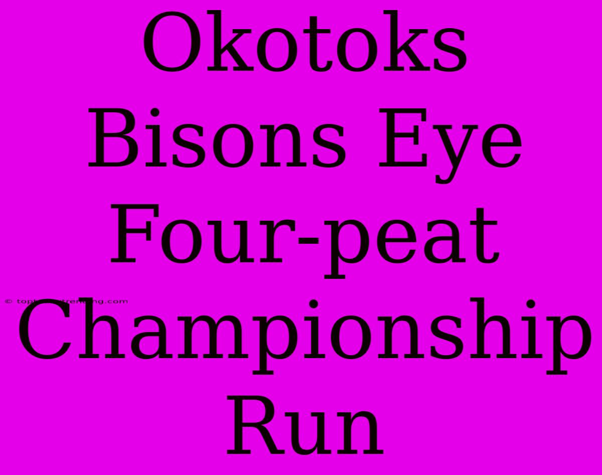 Okotoks Bisons Eye Four-peat Championship Run