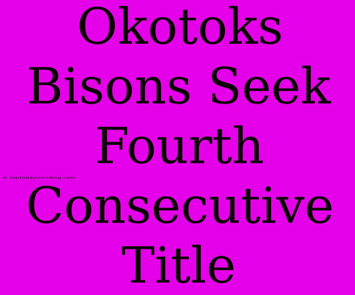 Okotoks Bisons Seek Fourth Consecutive Title