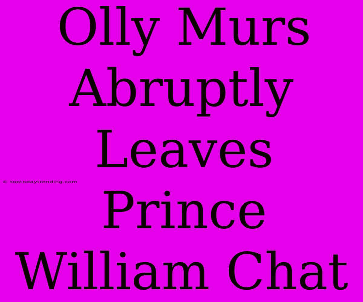 Olly Murs Abruptly Leaves Prince William Chat