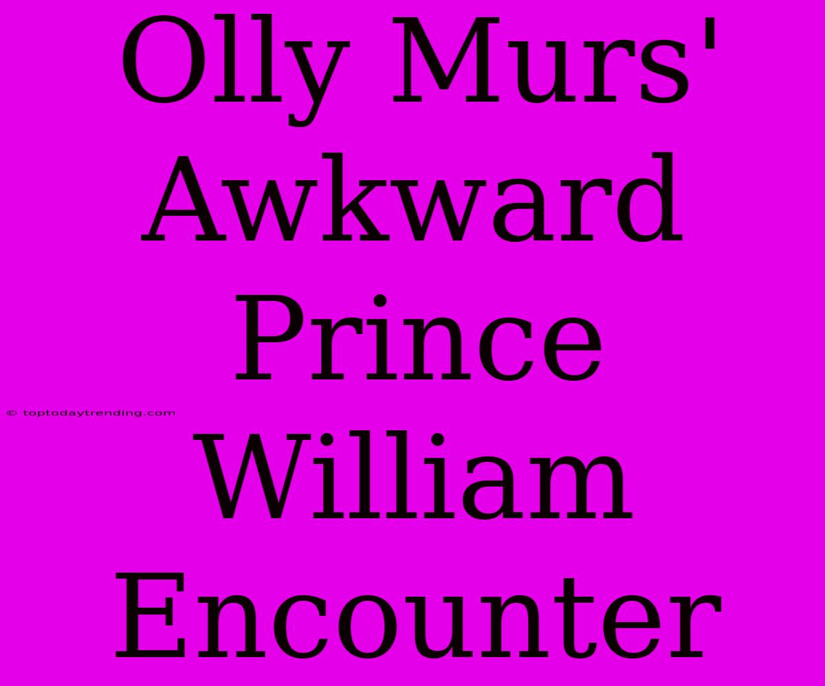 Olly Murs' Awkward Prince William Encounter