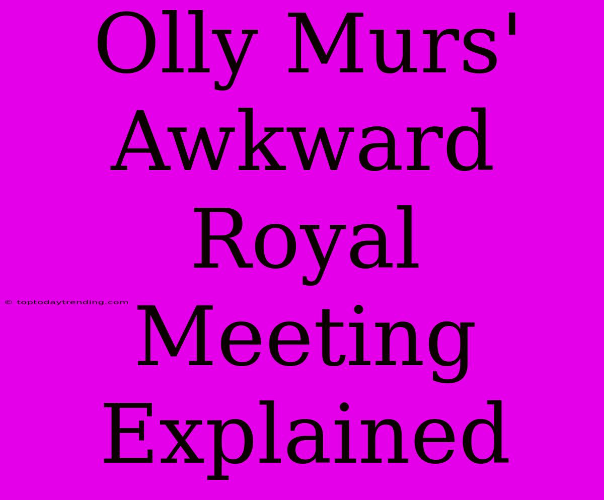 Olly Murs' Awkward Royal Meeting Explained