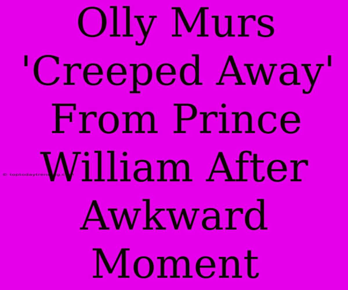 Olly Murs 'Creeped Away' From Prince William After Awkward Moment