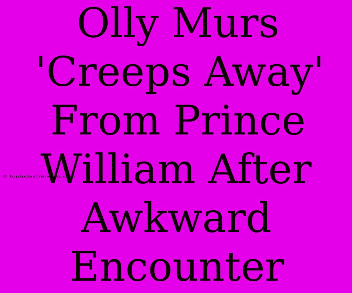 Olly Murs 'Creeps Away' From Prince William After Awkward Encounter