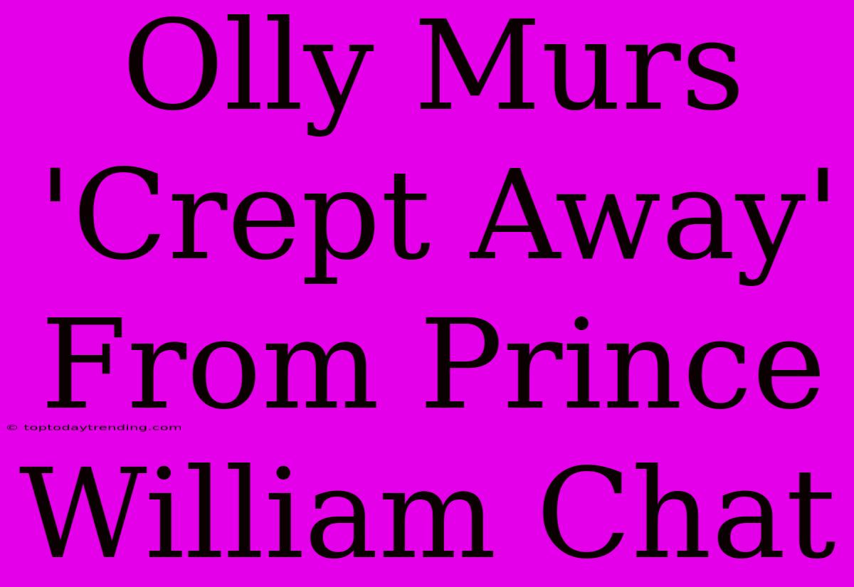 Olly Murs 'Crept Away' From Prince William Chat