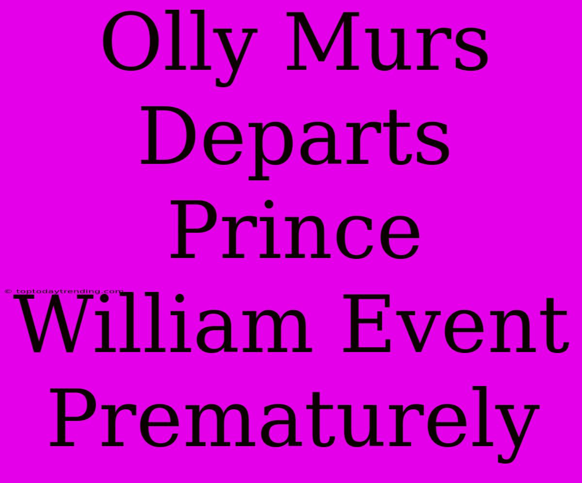 Olly Murs Departs Prince William Event Prematurely