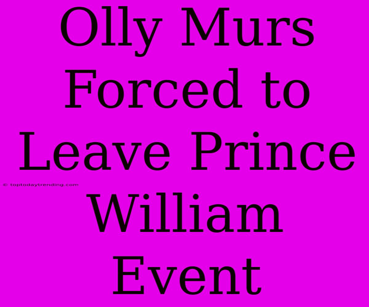 Olly Murs Forced To Leave Prince William Event