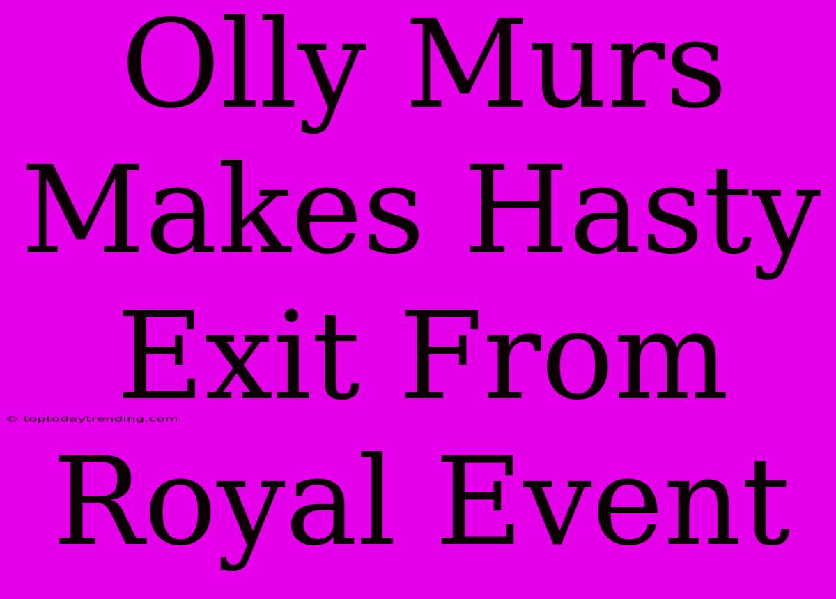 Olly Murs Makes Hasty Exit From Royal Event