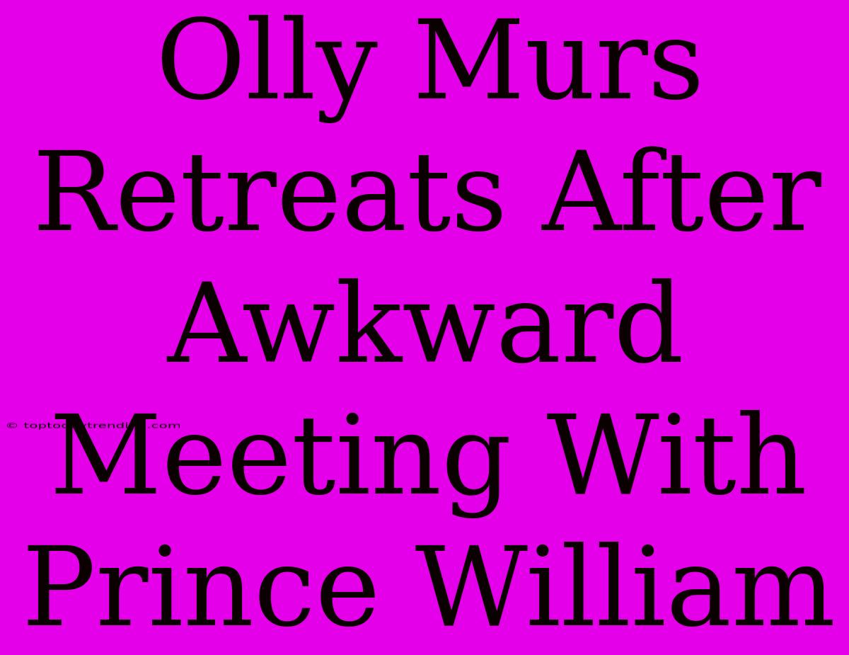 Olly Murs Retreats After Awkward Meeting With Prince William