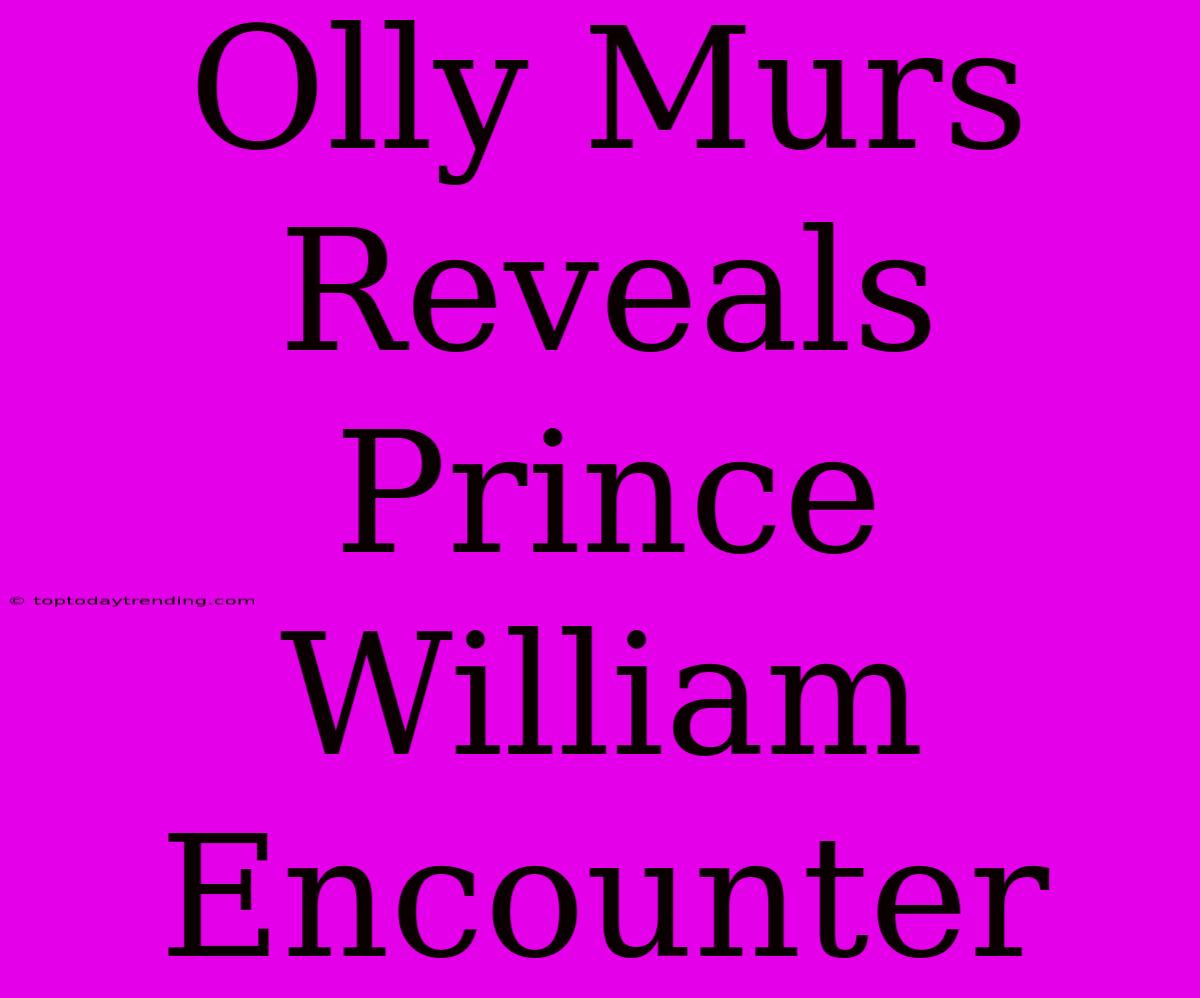 Olly Murs Reveals Prince William Encounter