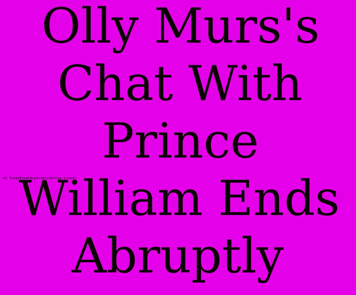 Olly Murs's Chat With Prince William Ends Abruptly