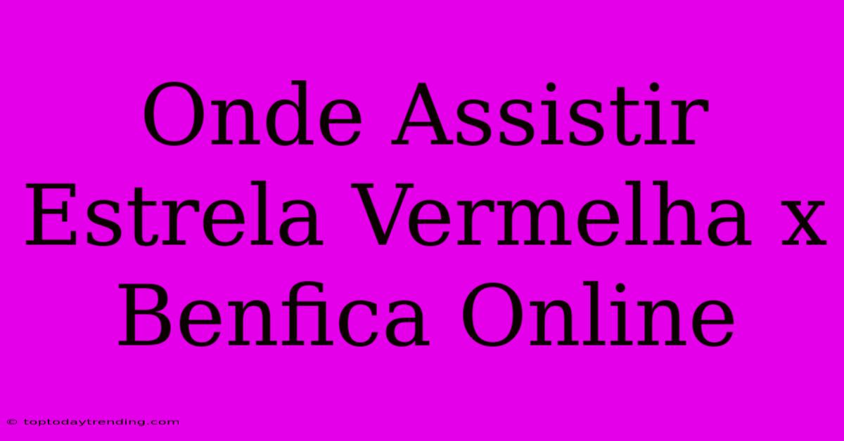 Onde Assistir Estrela Vermelha X Benfica Online