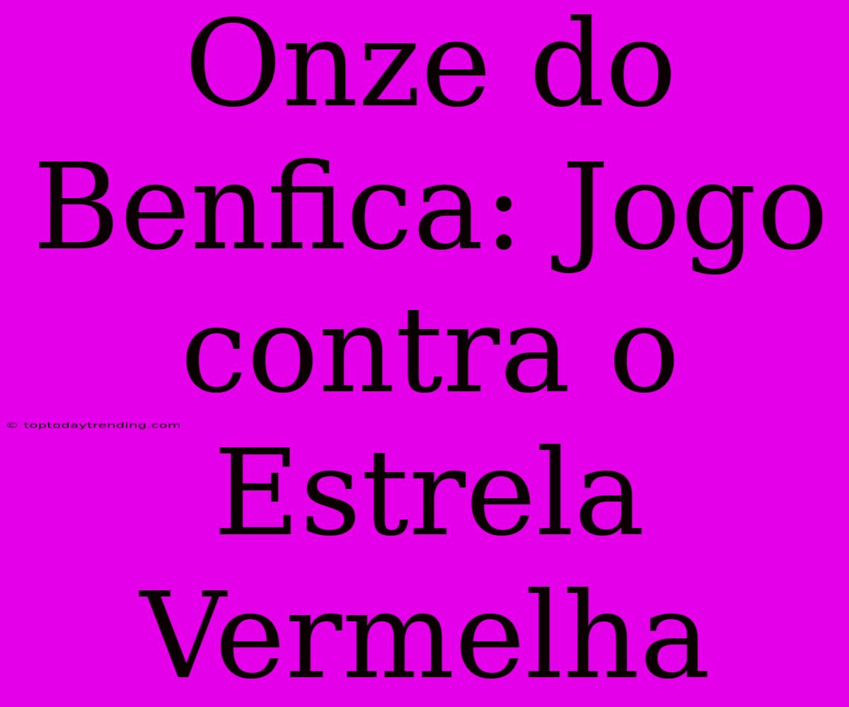 Onze Do Benfica: Jogo Contra O Estrela Vermelha