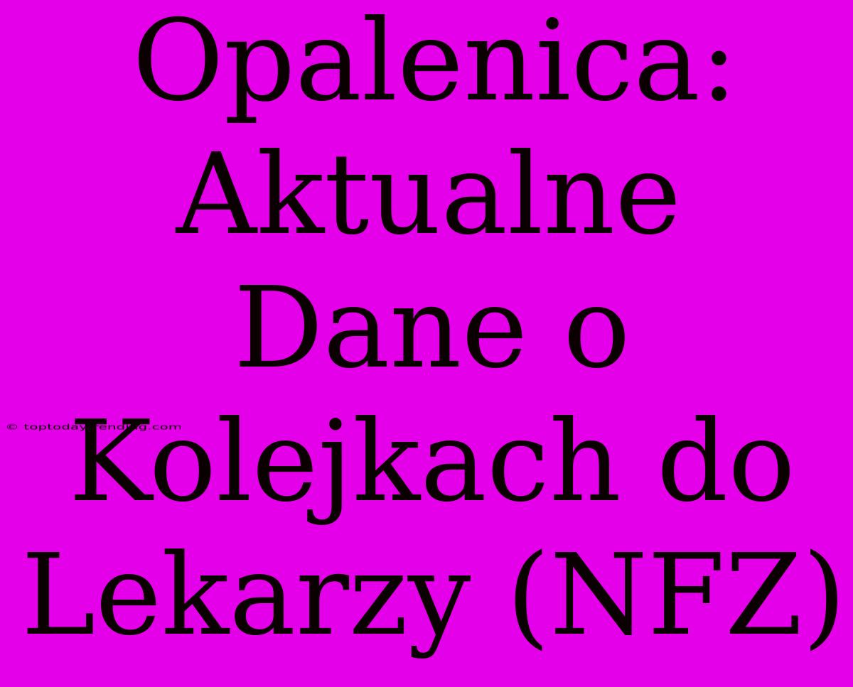 Opalenica: Aktualne Dane O Kolejkach Do Lekarzy (NFZ)