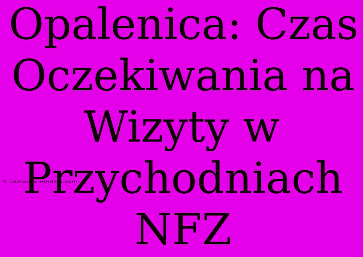 Opalenica: Czas Oczekiwania Na Wizyty W Przychodniach NFZ