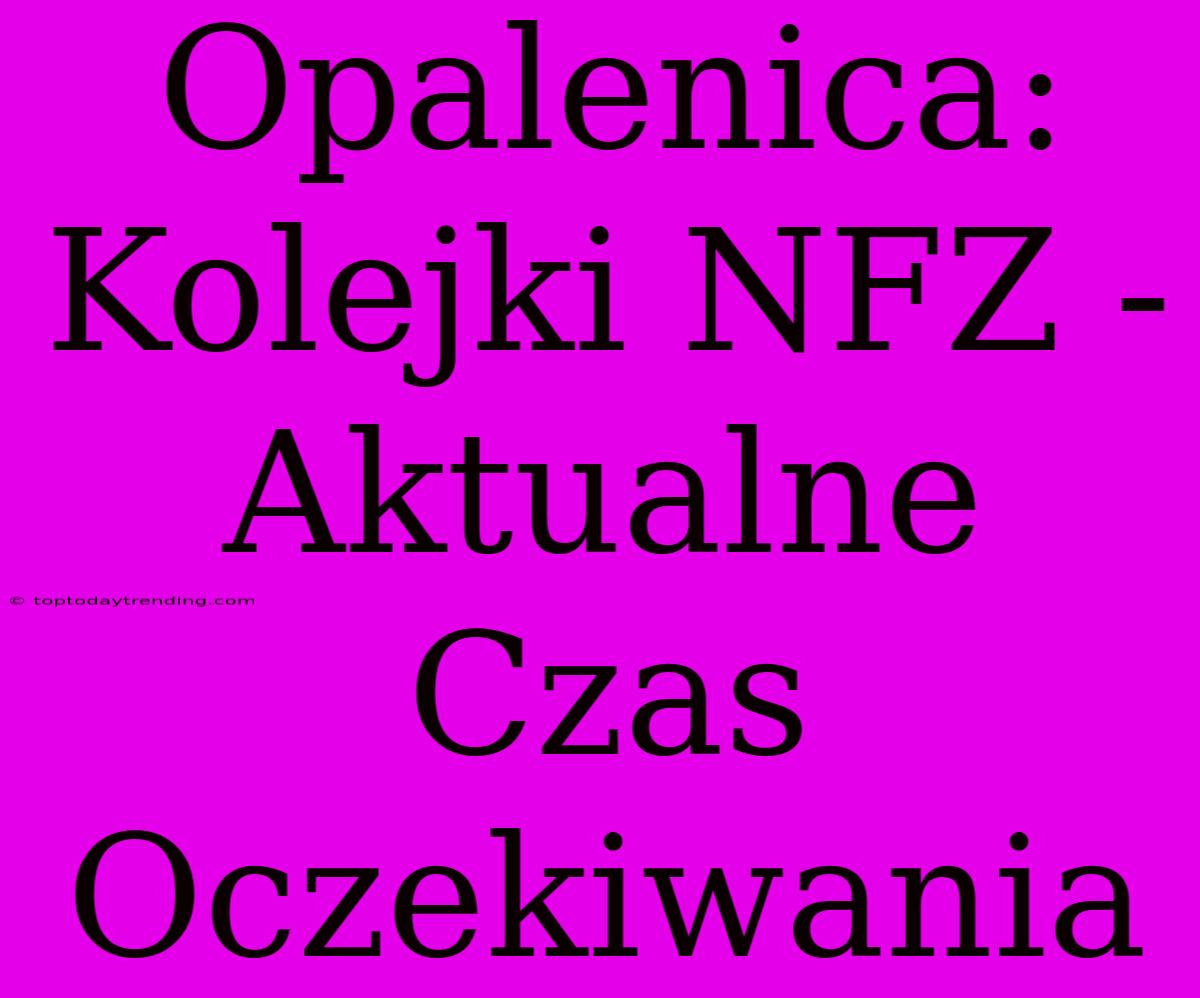 Opalenica: Kolejki NFZ - Aktualne Czas Oczekiwania