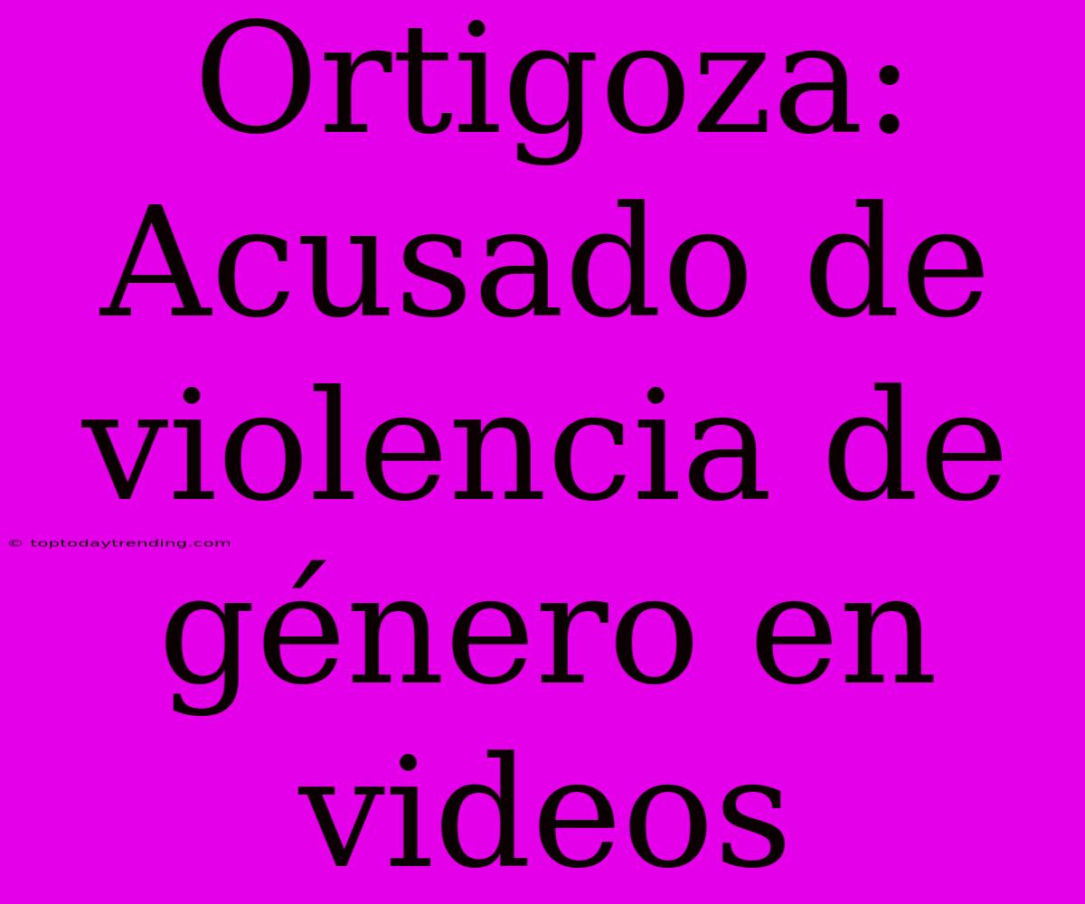 Ortigoza: Acusado De Violencia De Género En Videos