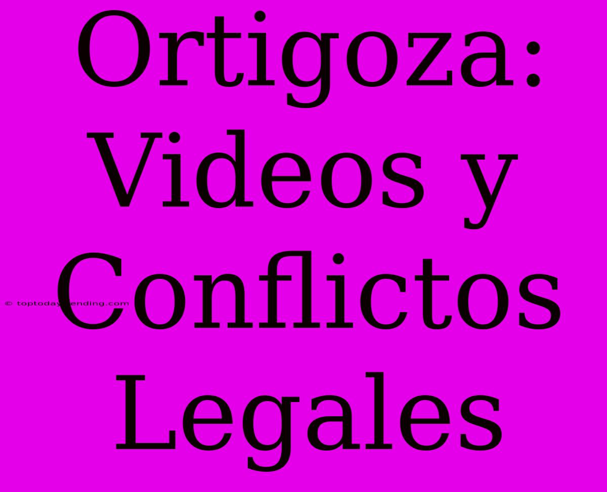 Ortigoza: Videos Y Conflictos Legales