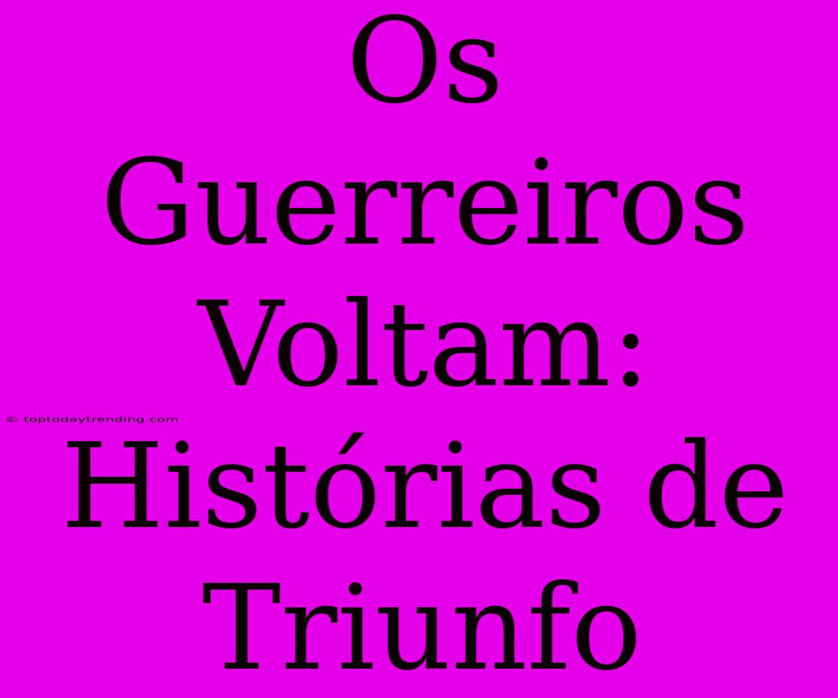 Os Guerreiros Voltam: Histórias De Triunfo