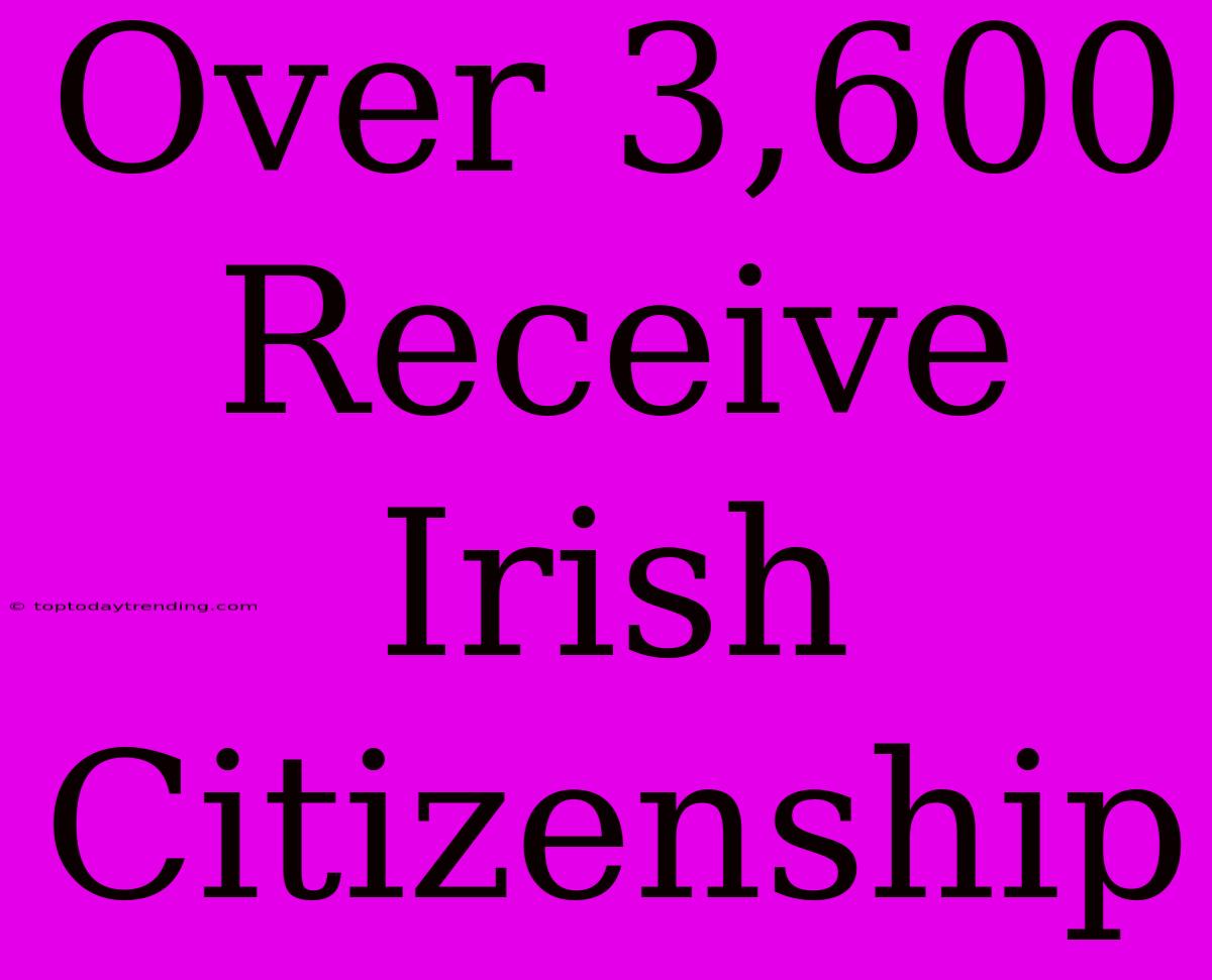 Over 3,600 Receive Irish Citizenship