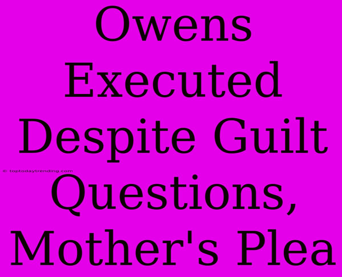 Owens Executed Despite Guilt Questions, Mother's Plea