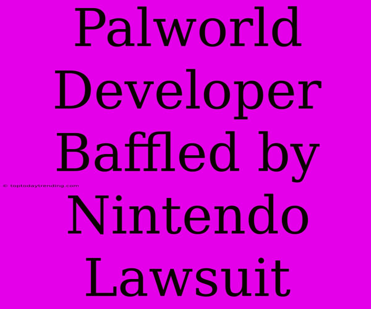 Palworld Developer Baffled By Nintendo Lawsuit