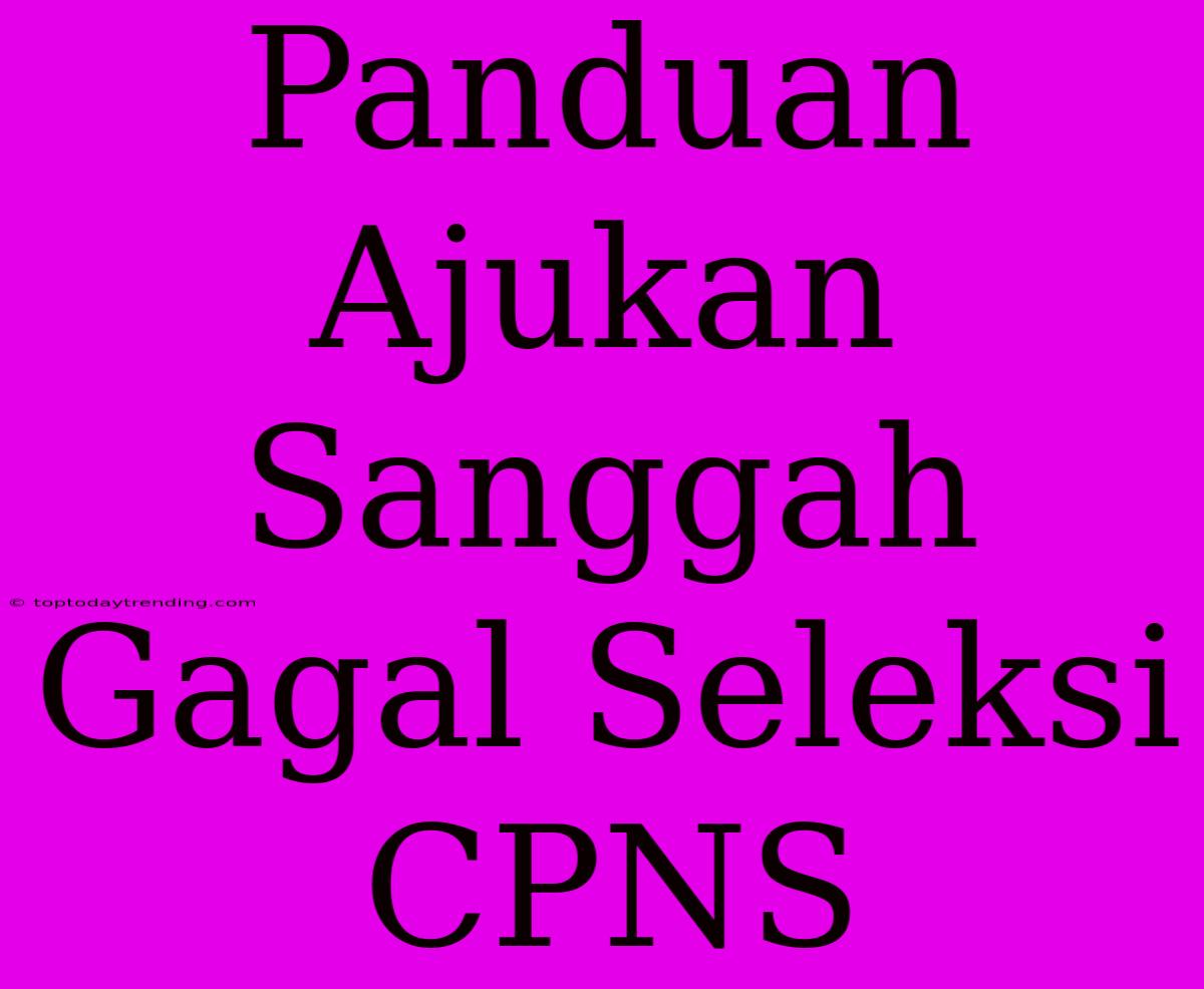 Panduan Ajukan Sanggah Gagal Seleksi CPNS