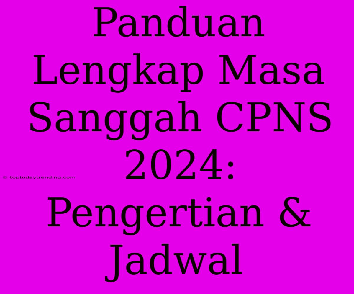 Panduan Lengkap Masa Sanggah CPNS 2024: Pengertian & Jadwal