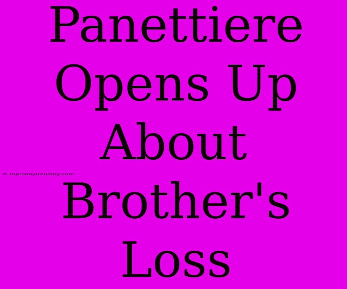 Panettiere Opens Up About Brother's Loss