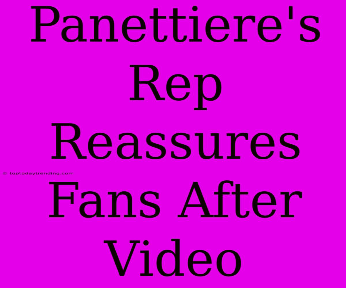 Panettiere's Rep Reassures Fans After Video