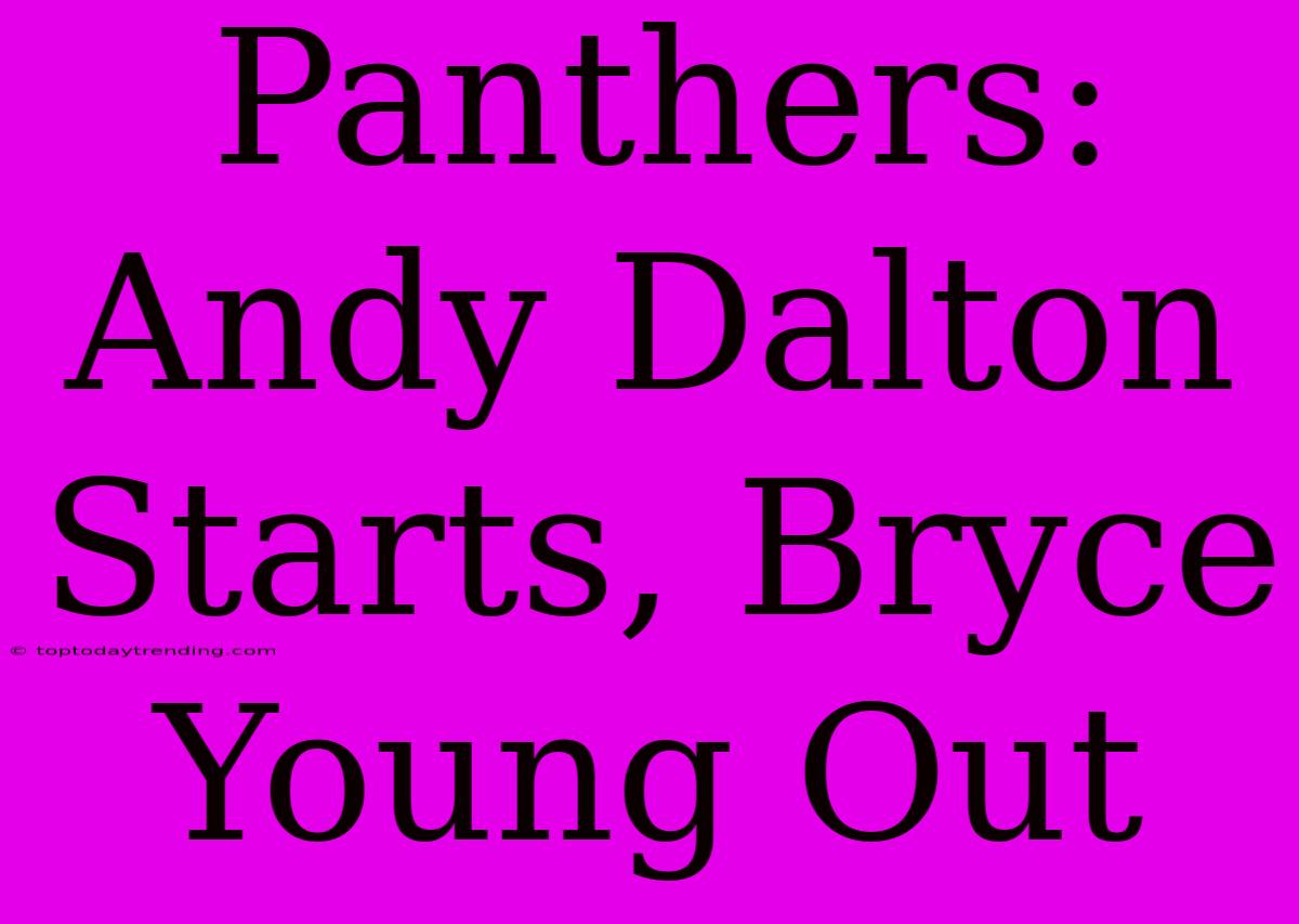 Panthers: Andy Dalton Starts, Bryce Young Out