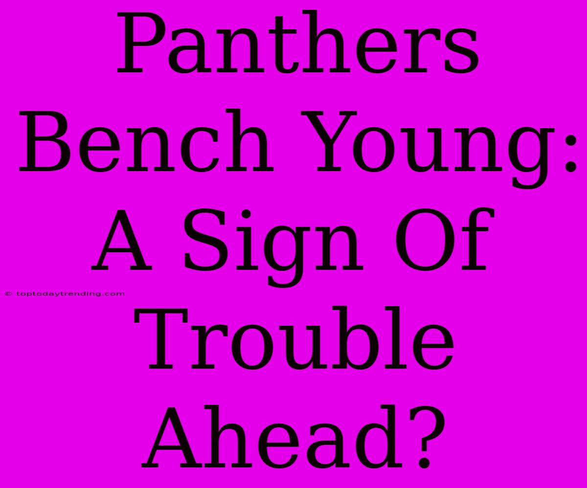 Panthers Bench Young: A Sign Of Trouble Ahead?