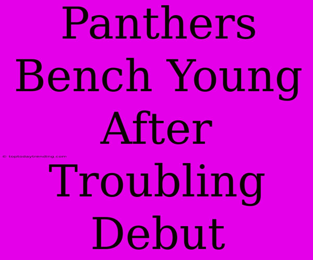 Panthers Bench Young After Troubling Debut