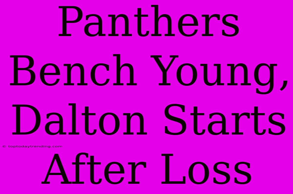 Panthers Bench Young, Dalton Starts After Loss