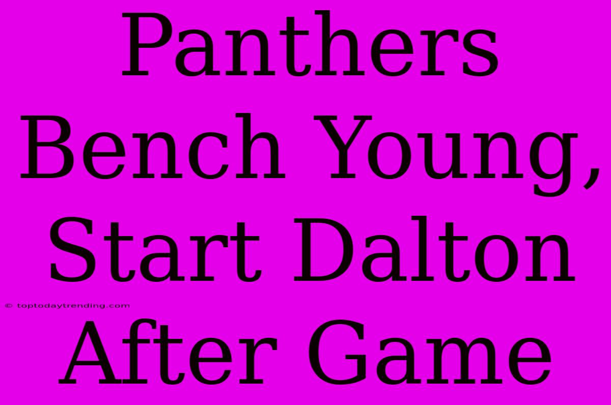 Panthers Bench Young, Start Dalton After Game