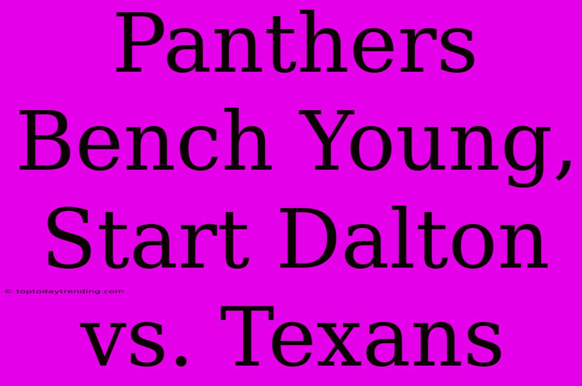 Panthers Bench Young, Start Dalton Vs. Texans