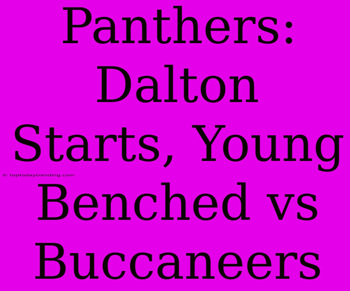 Panthers: Dalton Starts, Young Benched Vs Buccaneers