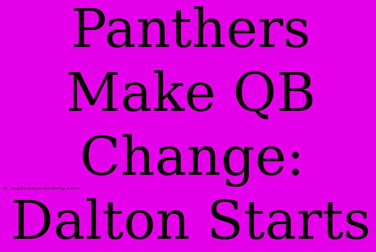 Panthers Make QB Change: Dalton Starts