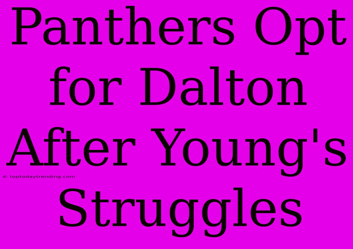 Panthers Opt For Dalton After Young's Struggles