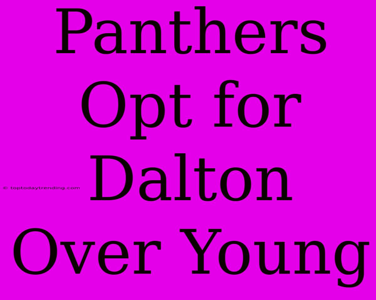 Panthers Opt For Dalton Over Young