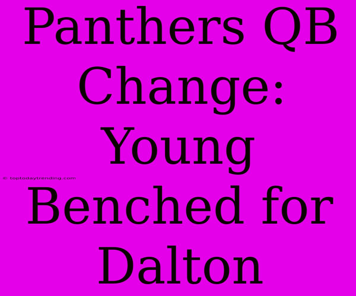 Panthers QB Change: Young Benched For Dalton