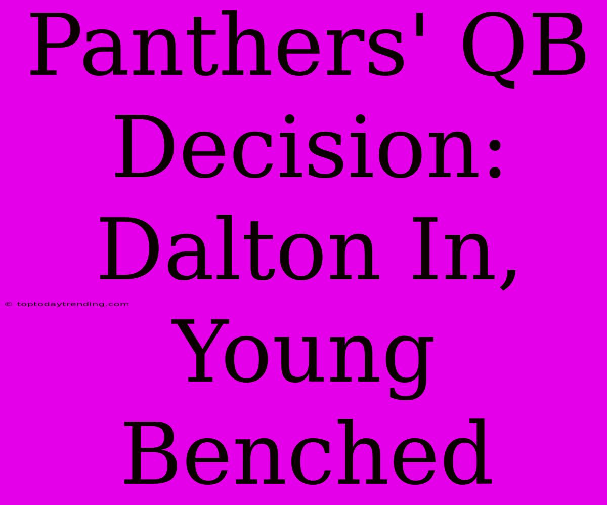 Panthers' QB Decision: Dalton In, Young Benched