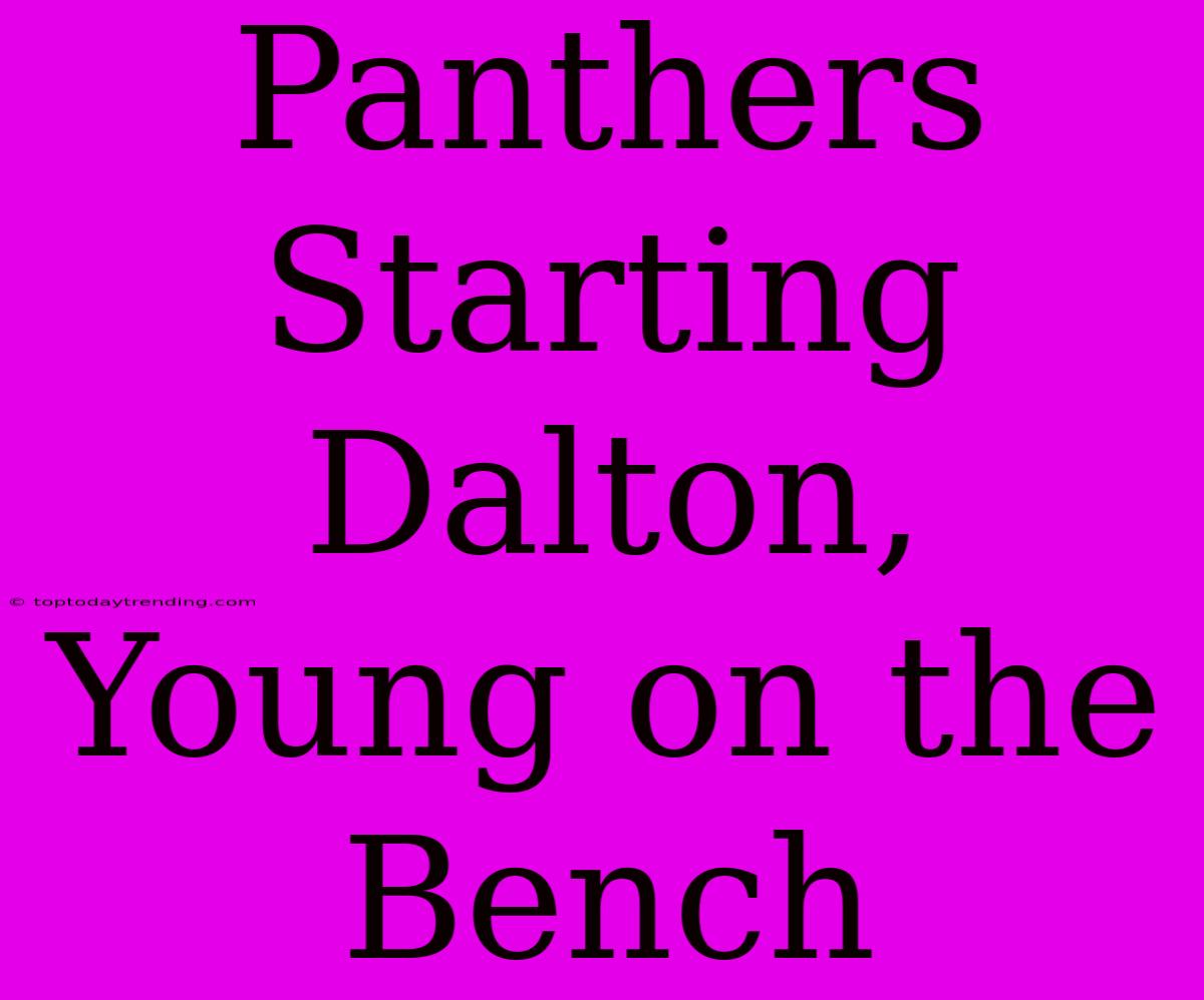 Panthers Starting Dalton, Young On The Bench