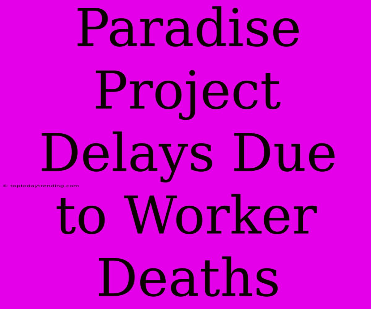 Paradise Project Delays Due To Worker Deaths