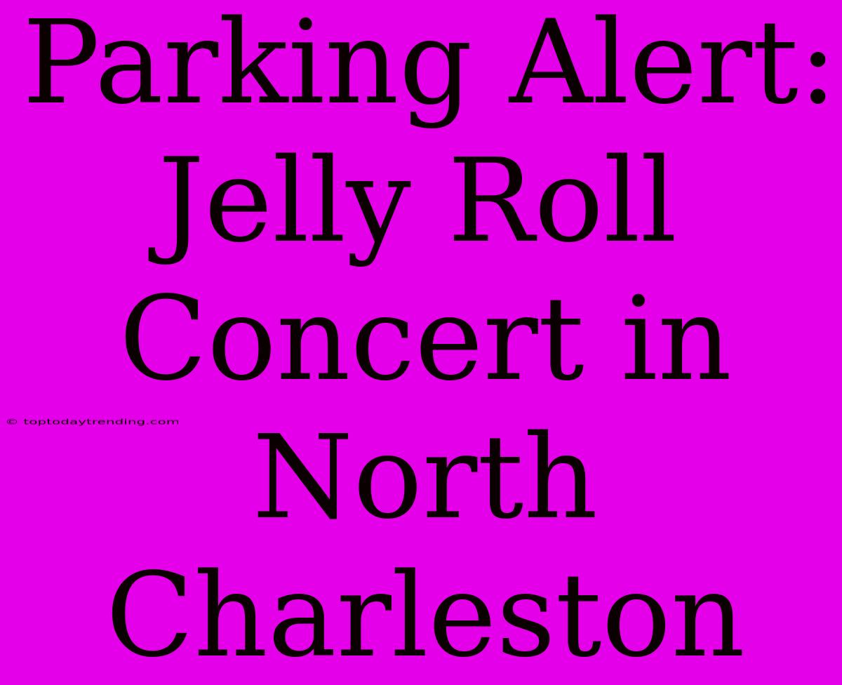 Parking Alert: Jelly Roll Concert In North Charleston