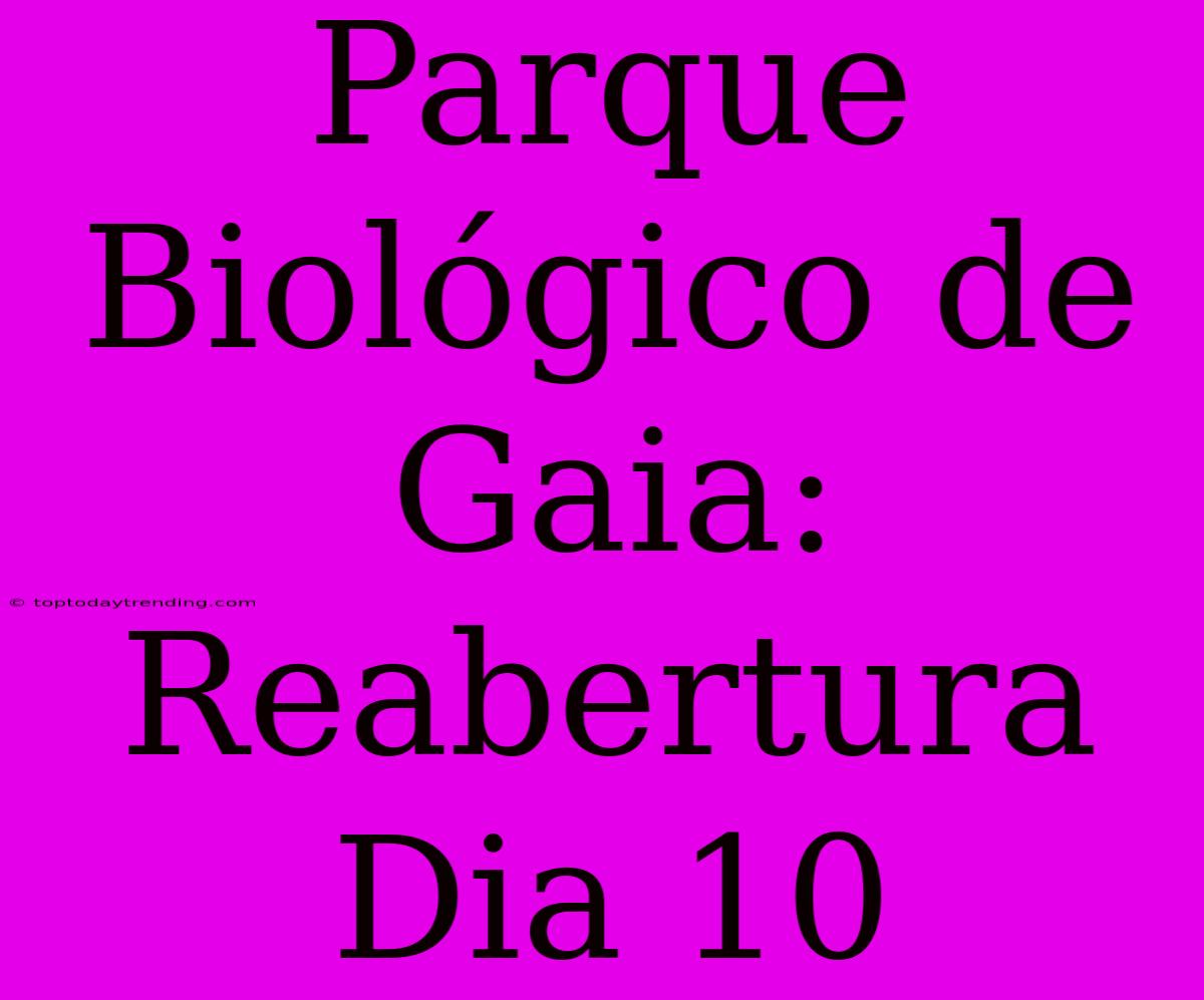 Parque Biológico De Gaia: Reabertura Dia 10