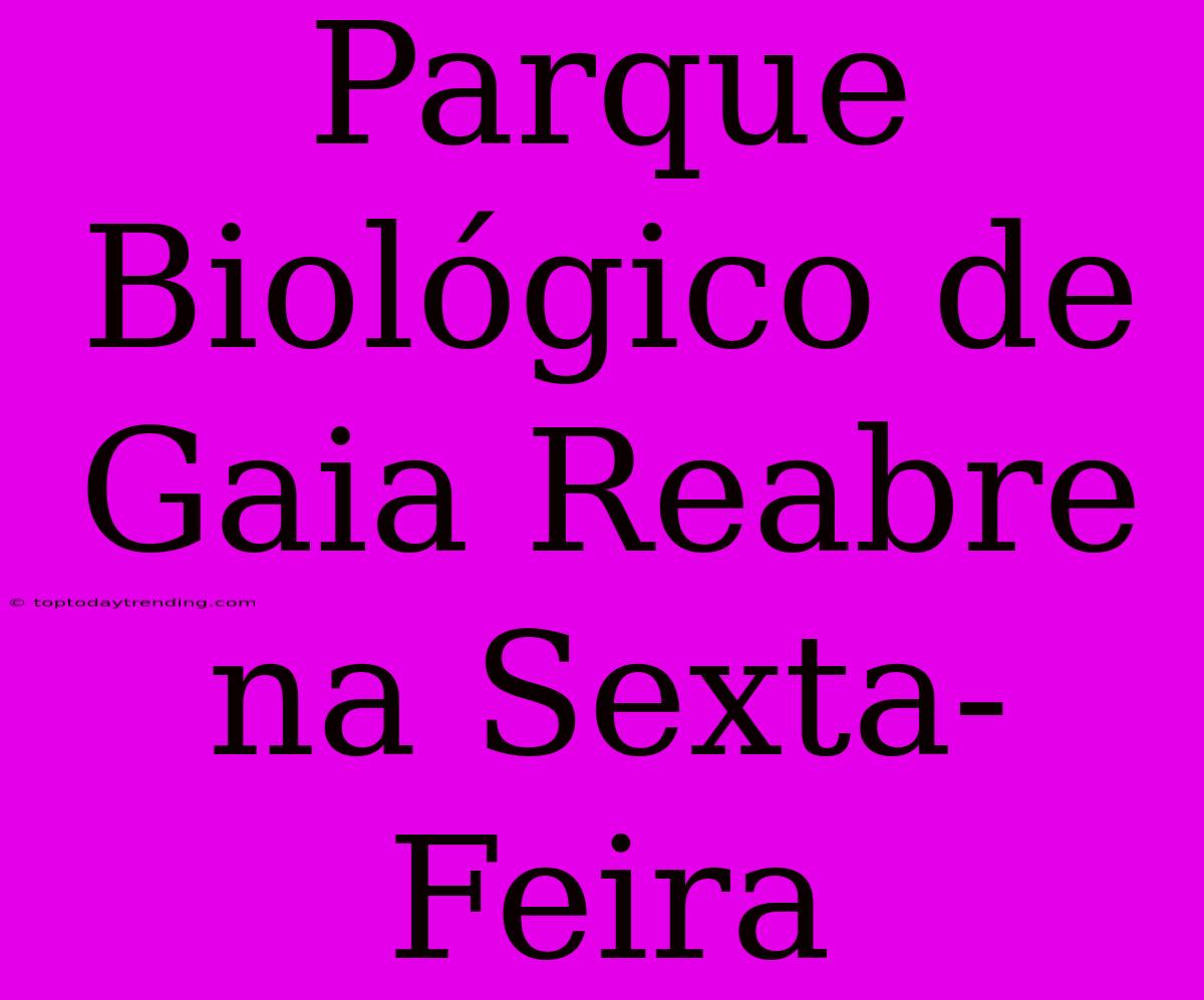 Parque Biológico De Gaia Reabre Na Sexta-Feira