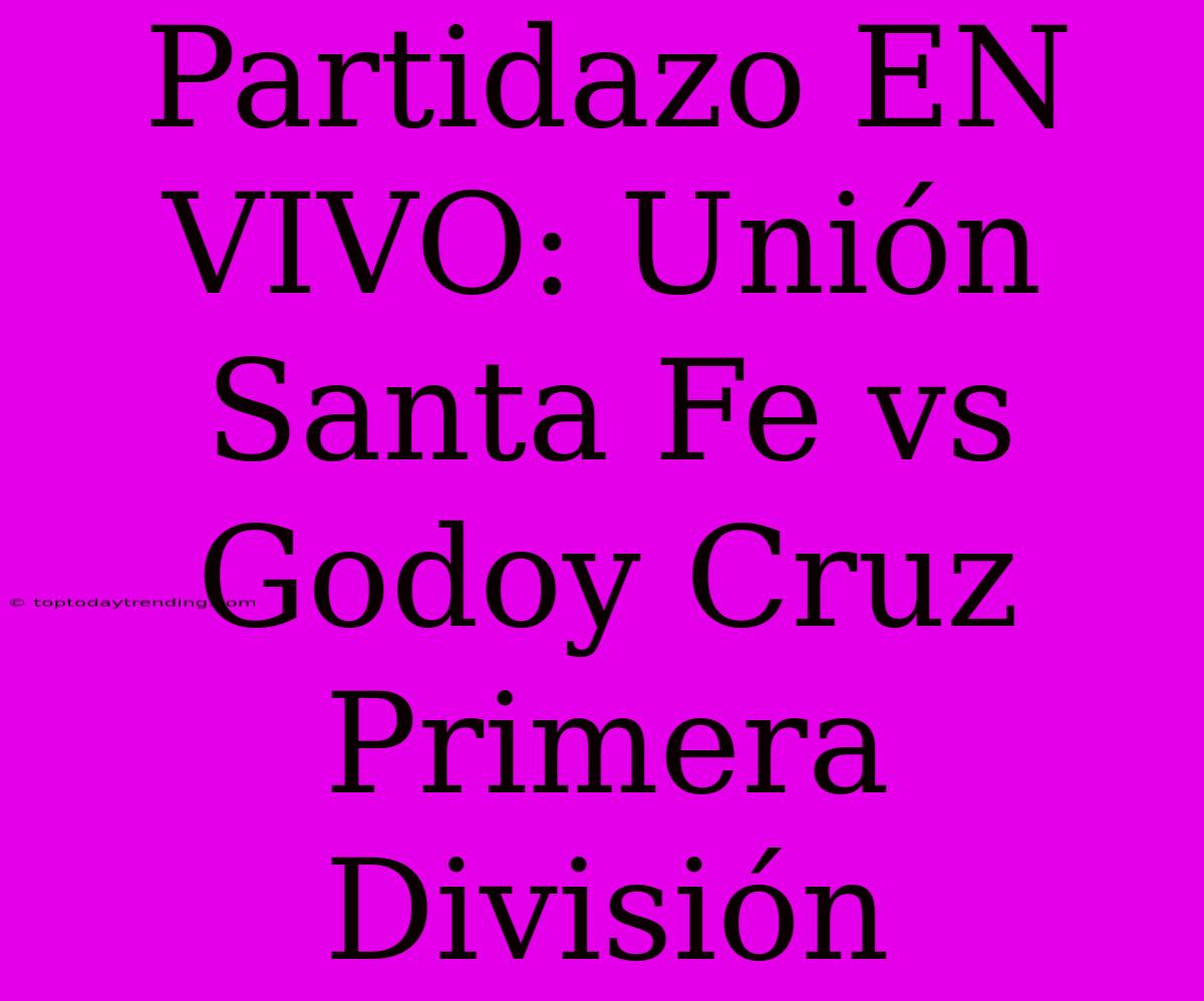 Partidazo EN VIVO: Unión Santa Fe Vs Godoy Cruz Primera División