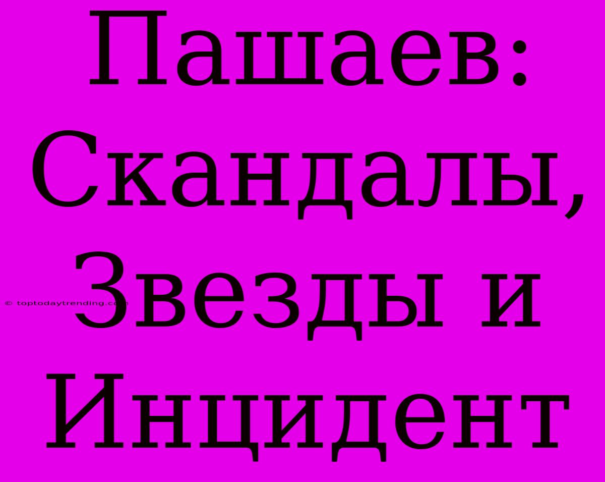 Пашаев: Скандалы, Звезды И Инцидент