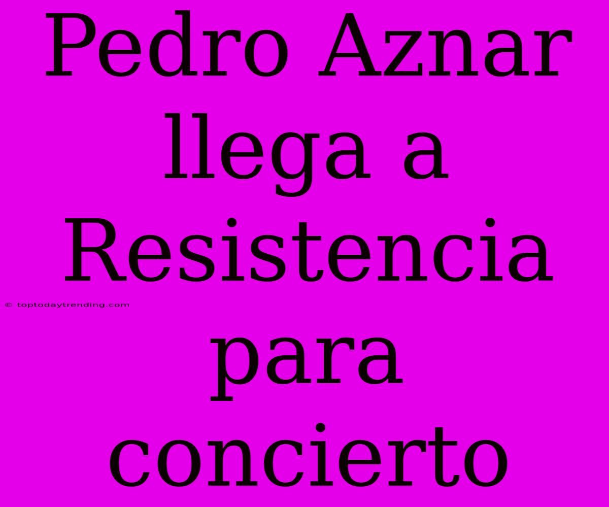 Pedro Aznar Llega A Resistencia Para Concierto