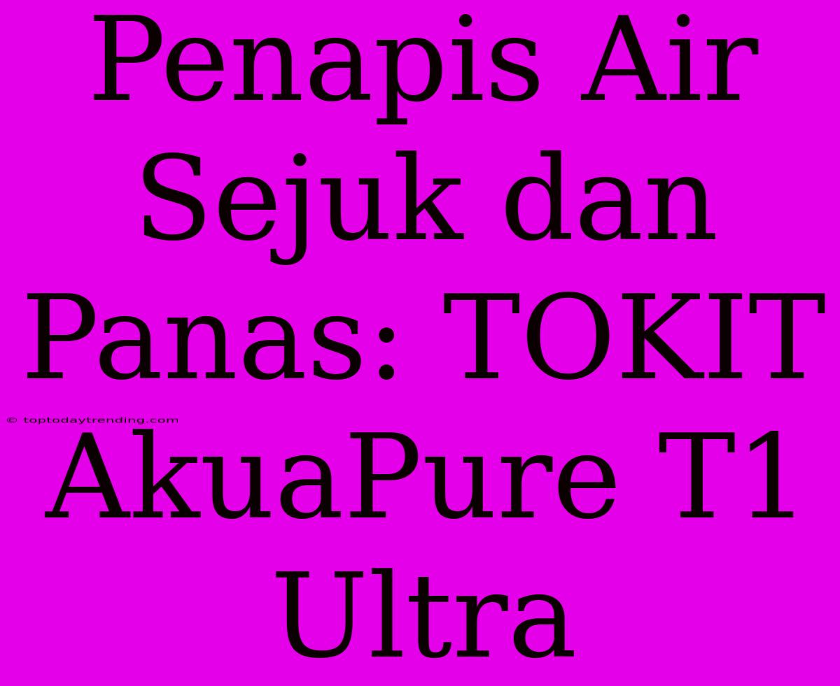 Penapis Air Sejuk Dan Panas: TOKIT AkuaPure T1 Ultra